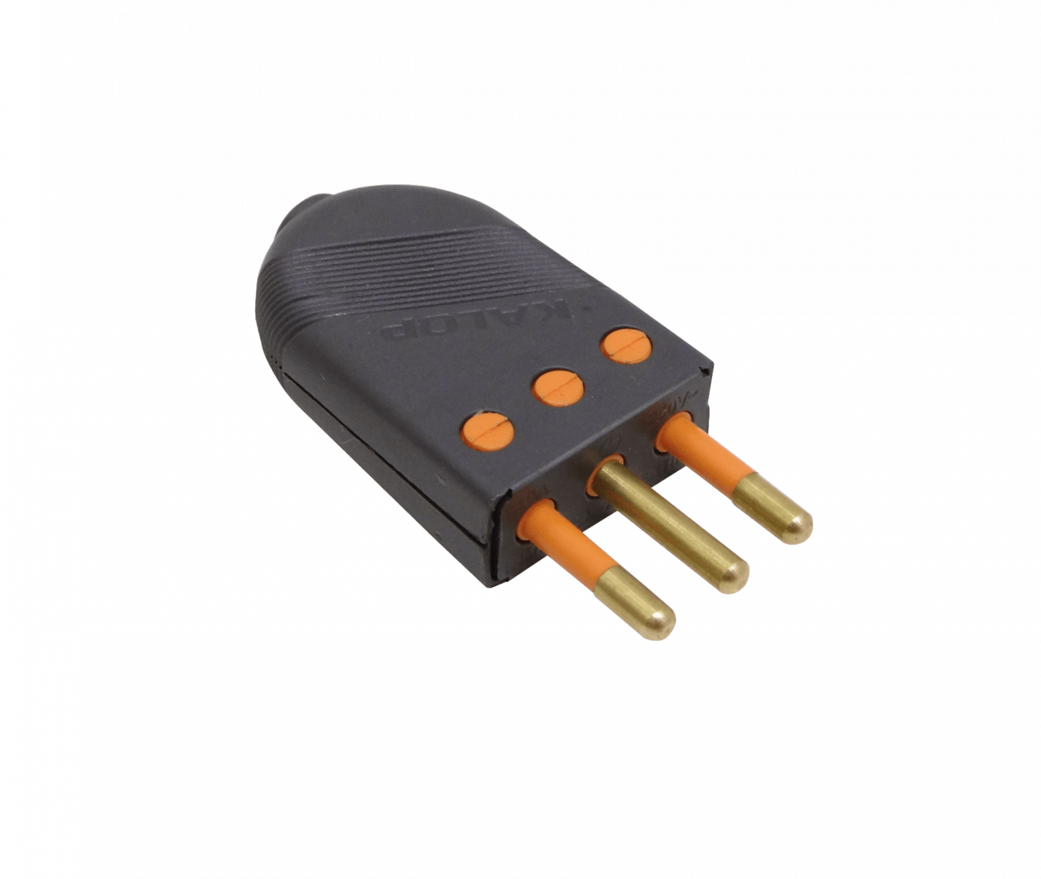 EMV2PT. KALOP 2P+T NEGRO 10A SEC-60477 ENCHUFE MACHO VOLANTE C/TIERRA KL44403