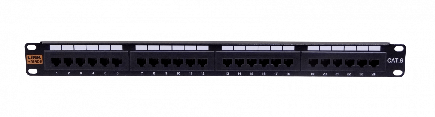 PP624L LINKMADE 24-RJ45 CAT6 UTP PATCHPANEL 1U CERTIFIC UL