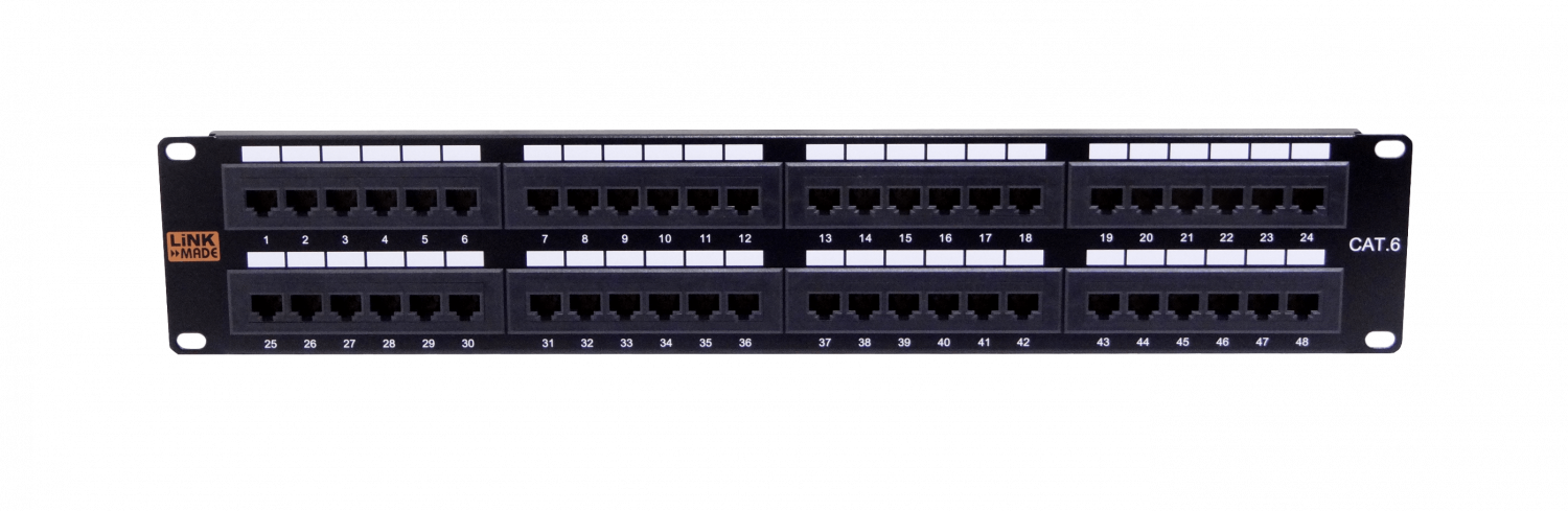 LINKMADE 48-RJ45 CAT6 UTP PATCHPANEL 2U CERTIFIC UL
