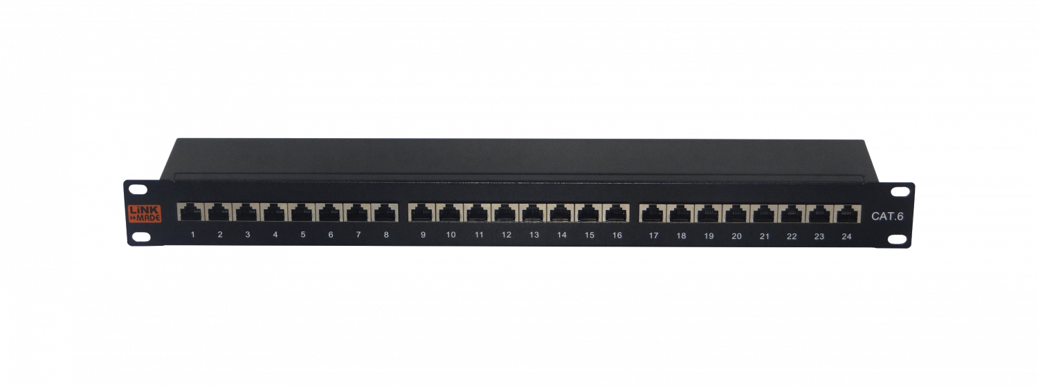 LINKMADE 24-RJ45 CAT6 FTP SFTP BLINDADO PATCHPANEL 1U CERTIFICACION-UL