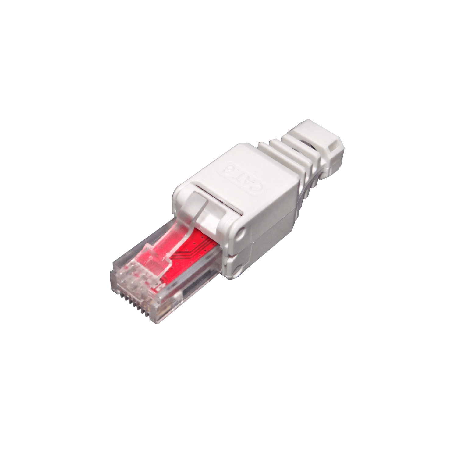 RJ6P-W. RJ45 MACHO UTP AUTO-PUNCHABLE CAT6 UNIFILAR/MULTIFILAR CONECTOR BLANCO