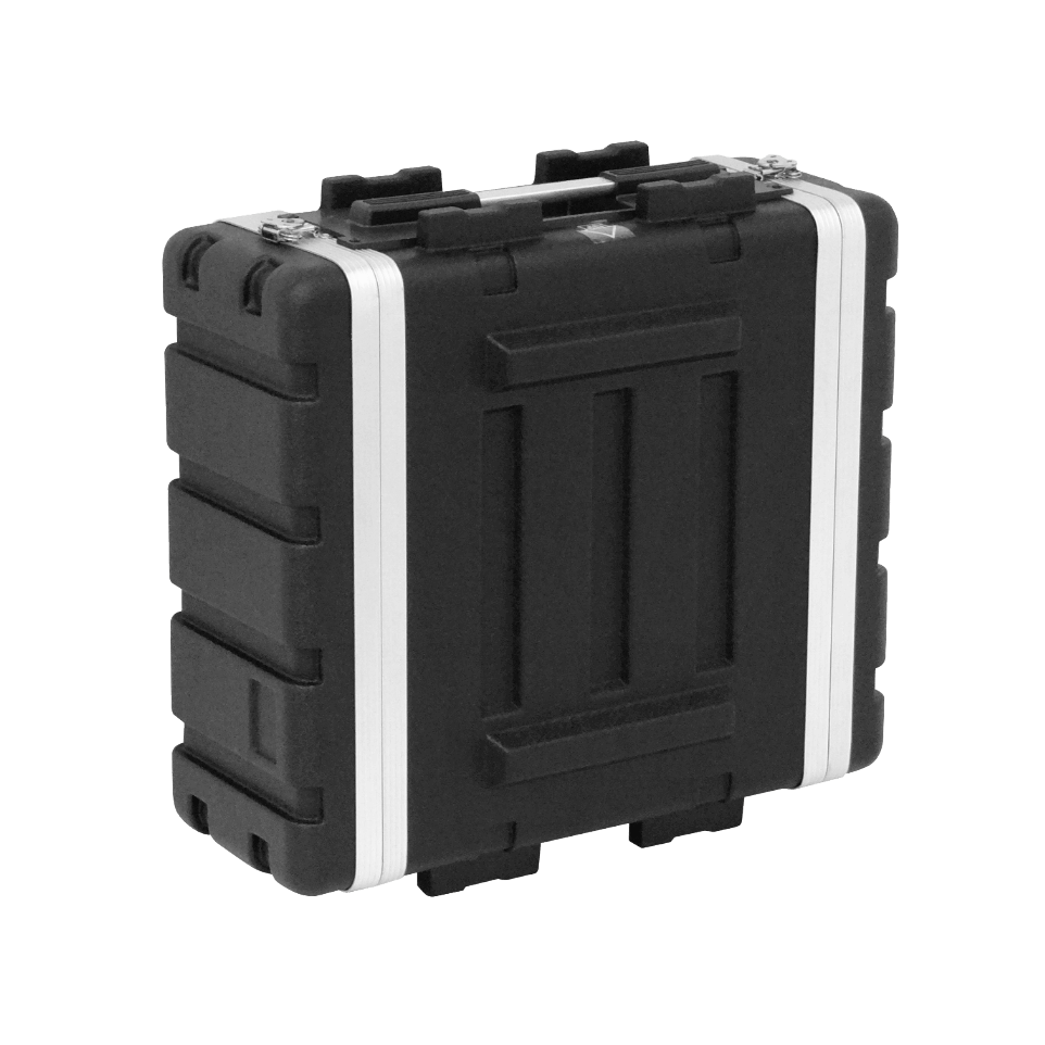 RK04X. 4U/25CM FONDO-42CM RACK PORTATIL PLASTICO 2-TAPAS PARA EXTERIOR NEGRO