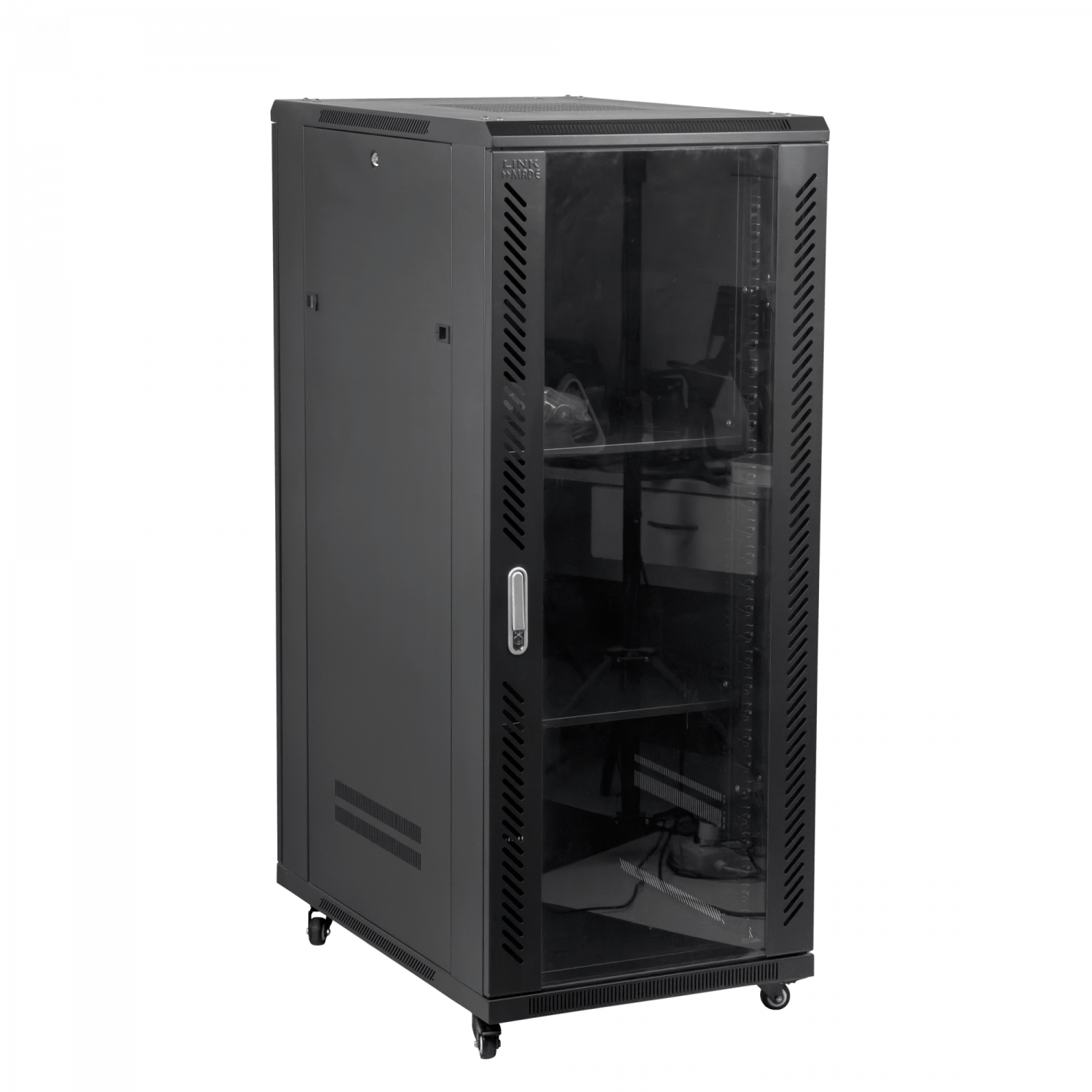 LINKMADE VIDRIO 30U 900MM 90CM-FONDO RACK VENTILADORES PDU BANDEJAS