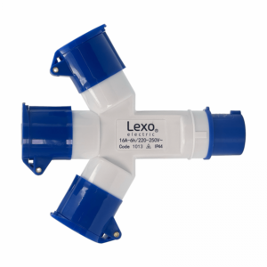 LEXO TRIPLE ENCHUFE INDUSTRIAL 1-MACHO 3-HEMBRA 2P+T 16A IP44 250V