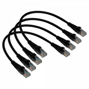 LINKMADE 4UN 30CM CAT5E NEGRO LSZH CABLE PATCH INYECTADO MULTIFILAR