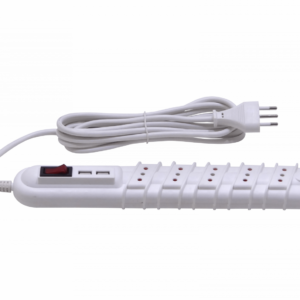 RITTIG BLANCO 5-IH 2-USB5V ALARG 3MTS 10A-250V 2200W PILOTO-INTERRUPTR