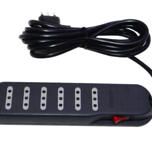 BTICINO 3MT 6-ENCHUFES ALARGADOR NEGRO 10A ZAPATILLA SWITCH-PILOTO