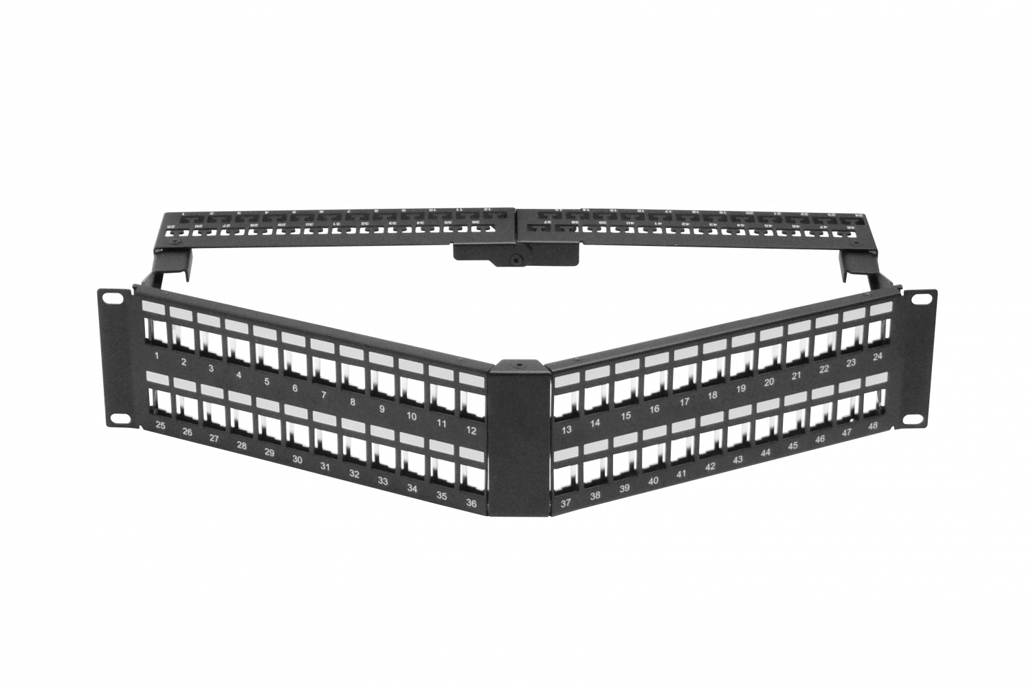 LINKMADE METAL 48-KEYSTONE ANGULAR PATCHPANEL 2U VACIO UNLOADED