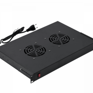 LINKMADE 1U 2-VENTILADORES NEGRO C/SWITCH-ENCENDIDO 220VAC