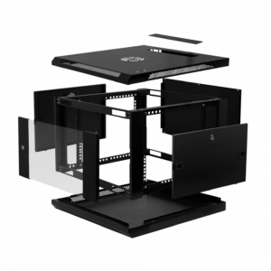 LINKMADE DESARMADO 6U 60CM-FONDO GABINETE RACK PARED MURO NEGRO