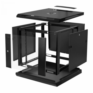 LINKMADE DESARMADO 9U 60CM-FONDO GABINETE RACK PARED MURO NEGRO