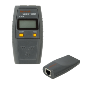 TESTER 2-RJ45 BNC PINZAS C/DISPLAY C/AUDIO REQ-4-AAA