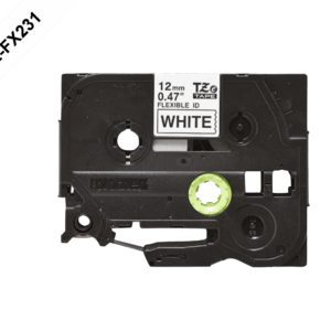 BROTHER FLEX 12MM NEGRO EN FONDO BLANCO CINTA 8MT P/PT-H110/E300/E550
