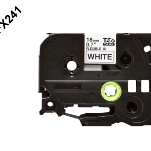 BROTHER FLEX 18MM NEGRO EN FONDO BLANCO CINTA 8MT P/PT-E300/E550/D600