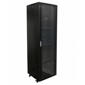 RK42-6L GABINETE 42U 600MM PUERTA  VIDRIO INC/ TURBINA PDU BANDEJA